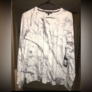 PJ Salvage size Large marbled gray white sweatshirt NEW WITH TAGS!